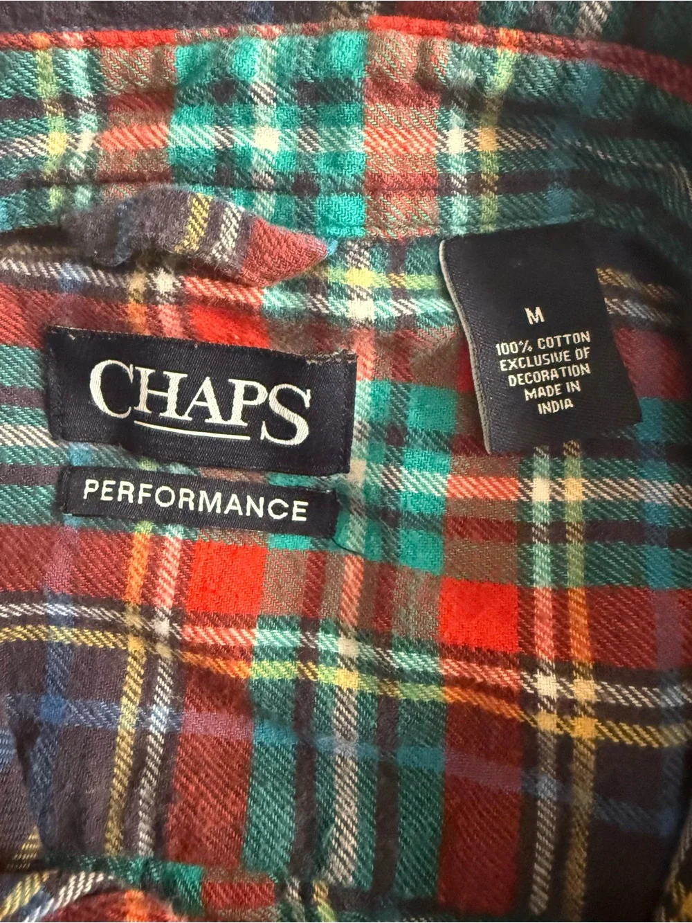 CHAPS Men’s Plaid Button-Down Shirt in Blue, Green, Red & Yellow
